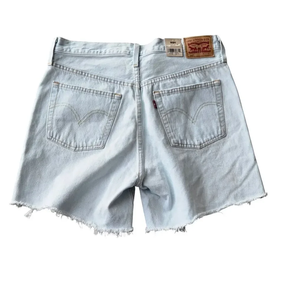 NWT Levi's 501 Distressed Button-Fly, High- Rise Shorts Size:31 Color: Fade Off - Picture 3 of 6